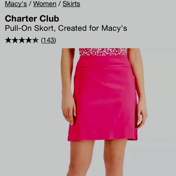 Charter Club Dresses & Skirts - New Skort by Charter Club in Preppy Pink.